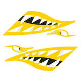 Maxbell 2 Pieces Vinyl Shark Teeth Mouth Decals Stickers for Kayak Canoe Boat Yellow - Aladdin Shoppers