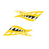 Maxbell 2 Pieces Vinyl Shark Teeth Mouth Decals Stickers for Kayak Canoe Boat Yellow - Aladdin Shoppers