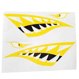 Maxbell 2 Pieces Vinyl Shark Teeth Mouth Decals Stickers for Kayak Canoe Boat Yellow - Aladdin Shoppers