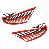 Maxbell 2 Pieces Vinyl Shark Teeth Mouth Decals Stickers for Kayak Canoe Boat Red - Aladdin Shoppers