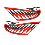 Maxbell 2 Pieces Vinyl Shark Teeth Mouth Decals Stickers for Kayak Canoe Boat Red - Aladdin Shoppers