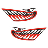 Maxbell 2 Pieces Vinyl Shark Teeth Mouth Decals Stickers for Kayak Canoe Boat Red - Aladdin Shoppers