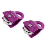 Maxbell 2 Pieces 20KN General Purpose Mobile Pulley Rock Climbing Rope Access Purple - Aladdin Shoppers