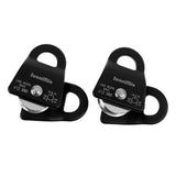 Maxbell 2 Pieces 20KN General Purpose Mobile Pulley Rock Climbing Rope Access Black - Aladdin Shoppers