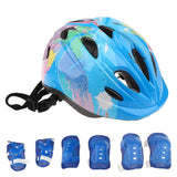 Maxbell 7 Pieces Kid Child Roller Skating Bike Helmet Knee Wrist Guard Elbow Pad Set Blue - Aladdin Shoppers