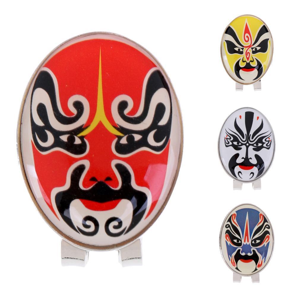 Maxbell Maxbell Peking Opera Mask Alloy Golf Ball Marker with Magnetic Hat Clip Red
