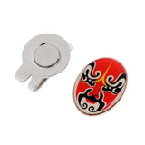 Maxbell Peking Opera Mask Alloy Golf Ball Marker with Magnetic Hat Clip Red - Aladdin Shoppers