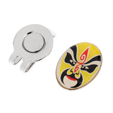 Maxbell Peking Opera Mask Alloy Golf Ball Marker with Magnetic Hat Clip Yellow - Aladdin Shoppers