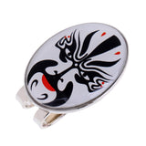 Maxbell Peking Opera Mask Alloy Golf Ball Marker with Magnetic Hat Clip White