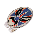 Maxbell Peking Opera Mask Alloy Golf Ball Marker with Magnetic Hat Clip Blue