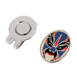Maxbell Peking Opera Mask Alloy Golf Ball Marker with Magnetic Hat Clip Blue - Aladdin Shoppers