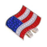 Maxbell Maxbell Portable Mini Alloy Golf Ball Marker with Magnetic Golf Hat Clip USA Flag