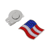 Maxbell Portable Mini Alloy Golf Ball Marker with Magnetic Golf Hat Clip USA Flag - Aladdin Shoppers