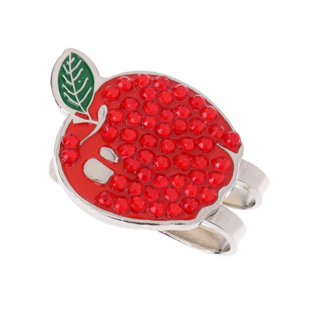 Maxbell Maxbell Portable Mini Alloy Golf Ball Marker with Magnetic Golf Hat Clip Apple