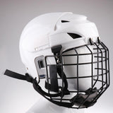 Maxbell 2xAdjustable Ice Hockey Helmet & Face Mask Combo for Men & Women White M