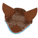 Maxbell Soft Cotton Hand Crochet Breathable Fly Veil with Ears for Horse Brown - Aladdin Shoppers