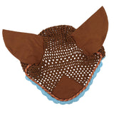 Maxbell Soft Cotton Hand Crochet Breathable Fly Veil with Ears for Horse Brown - Aladdin Shoppers