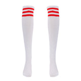 Maxbell Golf Stripe Thigh High Tube Sock Knee High Protection Socks L White+StripedA - Aladdin Shoppers