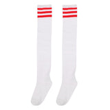 Maxbell Golf Stripe Thigh High Tube Sock Knee High Protection Socks L White+StripedA - Aladdin Shoppers