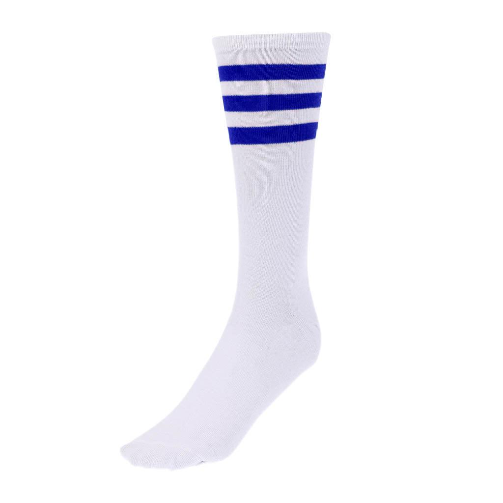 Maxbell Maxbell Golf Stripe Thigh High Tube Sock Knee High Protection Socks S White+StripedC