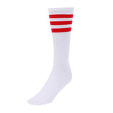 Maxbell Maxbell Golf Stripe Thigh High Tube Sock Knee High Protection Socks L White+StripedA