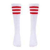 Maxbell Golf Stripe Thigh High Tube Sock Knee High Protection Socks L White+StripedA - Aladdin Shoppers