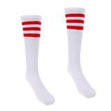 Maxbell Golf Stripe Thigh High Tube Sock Knee High Protection Socks L White+StripedA - Aladdin Shoppers