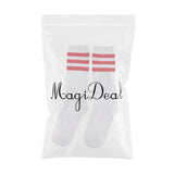 Maxbell Golf Stripe Thigh High Tube Sock Knee High Protection Socks S White+StripedA - Aladdin Shoppers