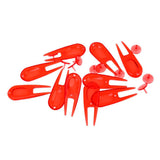 Maxbell 10 Pieces Plastic Golf Divot Repair Tool with Ball Marker Golfer Tools Red - Aladdin Shoppers