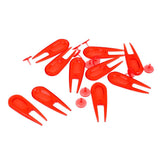 Maxbell 10 Pieces Plastic Golf Divot Repair Tool with Ball Marker Golfer Tools Red - Aladdin Shoppers