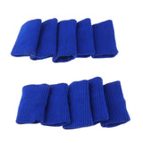 Maxbell 10 Pieces Stretchy Finger Protector Sleeves Support Basketball Volleyball Royal Blue - Aladdin Shoppers