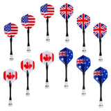 Maxbell 12 Pieces Magnetic Darts for Magnet Dartboard Dart Board Mixed National Flag - Aladdin Shoppers