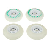 Maxbell 4 Pieces LED Lights Flashing Inline Skate Roller Skating Wheels 76mm Green - Aladdin Shoppers