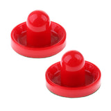 Maxbell Maxbell 2 Pieces Air Hockey Felt Pushers Goalie Handles Paddles Replacement Large Red