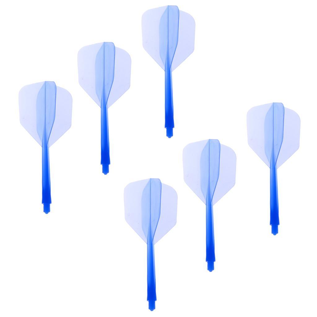 Maxbell Maxbell 6 Pieces Transparent 2BA Thread Dart Shafts and Dart Flights Connection Blue
