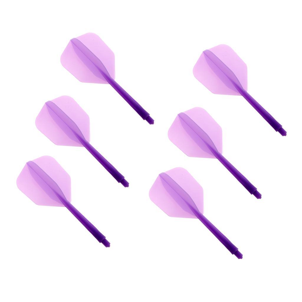 Maxbell Maxbell 6 Pieces Transparent 2BA Thread Dart Shafts and Dart Flights Connection Purple