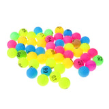 Maxbell 100 Pieces Assorted Color PP Material Table Tennis Balls 40mm Number 1 - 100