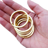 Maxbell Maxbell 6 Pieces Brass Flat Round Split Key Chain Rings Key Holder DIY Craft 38mm