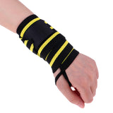 Maxbell Maxbell Elastic Wrist Thumb Brace Grip Support Fitness Strap Wristband Black-Yellow