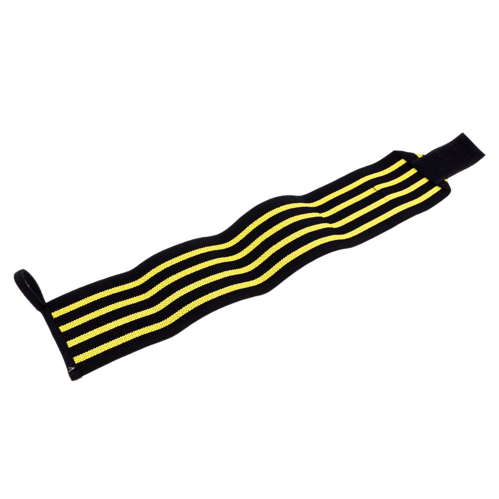 Maxbell Maxbell Elastic Wrist Thumb Brace Grip Support Fitness Strap Wristband Black-Yellow