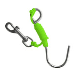 Maxbell Maxbell Scuba Diving Reef Drift Hook with 47" Line & Stainless Steel Clip Fluo Green