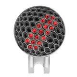 Maxbell Golf Ball Marker Crystal Drill Cap Clip Marker for Golf Cap Visor Red - Aladdin Shoppers