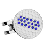 Maxbell Maxbell Golf Ball Marker Crystal Drill Cap Clip Marker for Golf Cap Visor Blue