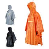 Maxbell Maxbell Waterproof Poncho Bike Cycling Bicycle Reflective Strips Raincoat  Gray