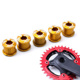 Maxbell Maxbell 5Pcs Alloy Bike Chainwheel Bolt Double Chain Wheel Crank Arm Screw Gold