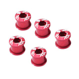 Maxbell Maxbell 5Pcs Alloy Bike Chainwheel Bolt Double Chain Wheel Crank Arm Screw Red