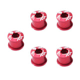 Maxbell Maxbell 5Pcs Alloy Bike Chainwheel Bolt Double Chain Wheel Crank Arm Screw Red