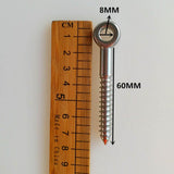Maxbell 2Pieces Marine Grade 316 Stainless Steel Threaded Screw Lifting Eye Bolt