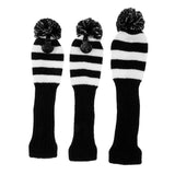 Maxbell 3Pcs Pom Pom Head Covers Knit Driver Golf Hybrid Club Wood Head Cover White - Aladdin Shoppers