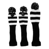 Maxbell 3Pcs Pom Pom Head Covers Knit Driver Golf Hybrid Club Wood Head Cover White - Aladdin Shoppers